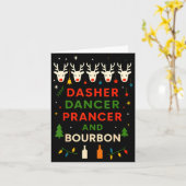 Dasher Dancer Prancer Bourbon Christmas Funny Holi Karte (Gelbe Blume)