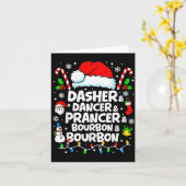 Dasher Dancer Prancer Bourbon Funny Christmas Sant Karte (Gelbe Blume)