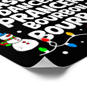 Dasher Dancer Prancer Bourbon Funny Christmas Sant Poster (Ecke)