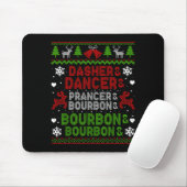 Dasher Dancer Prancer Bourbon Ugly Christmas Santa Mousepad (Mit Mouse)
