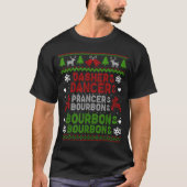 Dasher Dancer Prancer Bourbon Ugly Christmas Santa T-Shirt (Vorderseite)