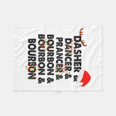 Dasher Dancer Prancer & Bourbon Weihnachtsfeier Fleecedecke (Vorderseite (Horizontal))