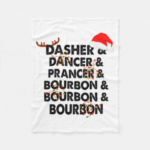 Dasher Dancer Prancer & Bourbon Weihnachtsfeier Fleecedecke