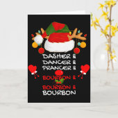 Dasher Dancer Prancer & Bourbon Weihnachtsfeier Karte (Gelbe Blume)