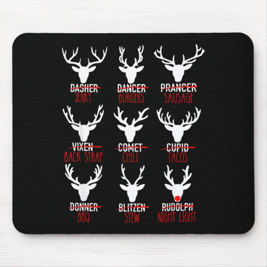 Dasher Dancer Prancer & Bourbon Weihnachtsfeier Mousepad (Vorne)