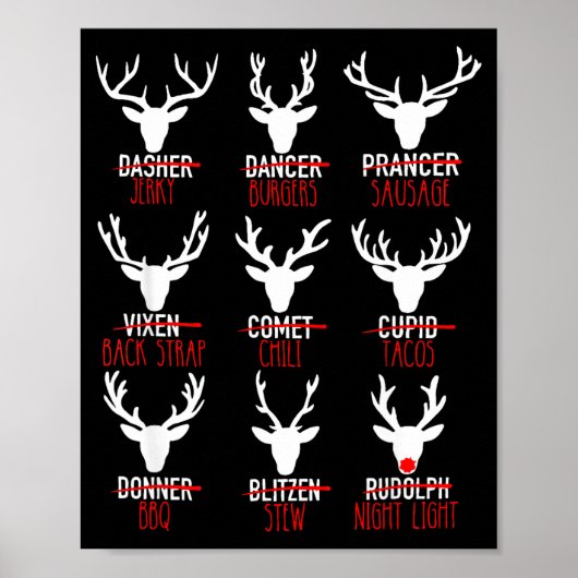 Dasher Dancer Prancer & Bourbon Weihnachtsfeier Poster (Vorne)