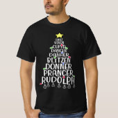 Dasher Dancer Prancer Funny Reindeer Names T-Shirt (Vorderseite)