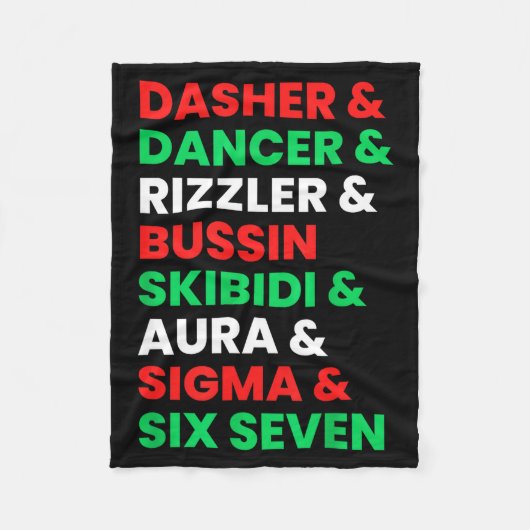 Dasher Dancer Prancer & Rizzler 67 Lustige Kinder Fleecedecke (Vorderseite)