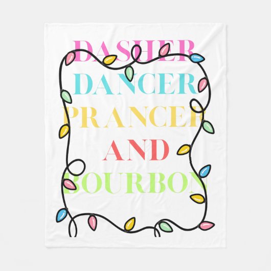 Dasher Dancer Prancer und Bourbon Fleecedecke (Vorderseite)