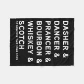 Dasher Dancer Prancer und Bourbon Whiskey Lustig C Fleecedecke (Vorderseite (Horizontal))
