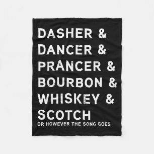 Dasher Dancer Prancer und Bourbon Whiskey Lustig C Fleecedecke