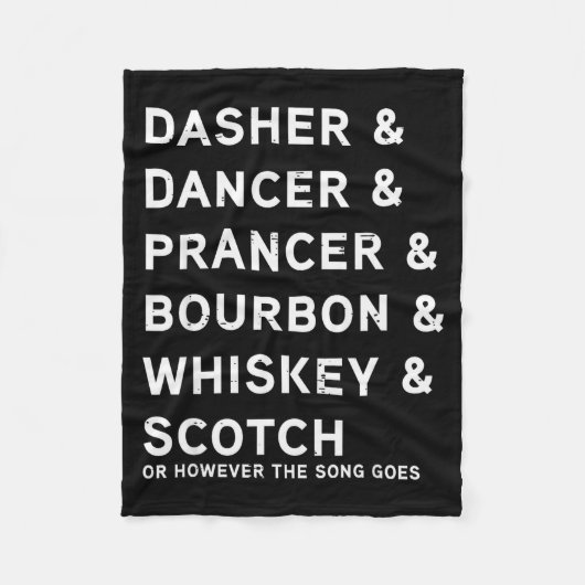 Dasher Dancer Prancer und Bourbon Whiskey Lustig C Fleecedecke (Vorderseite)