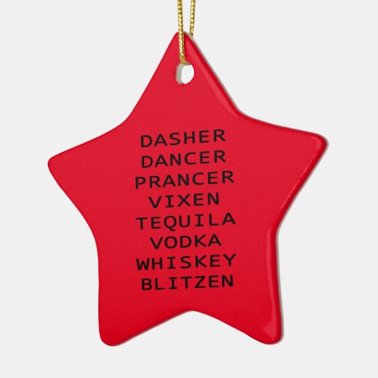 Dasher Dancer Prancer Vix Teq Vodka Whiskey Blitzn Keramik Ornament (Links)