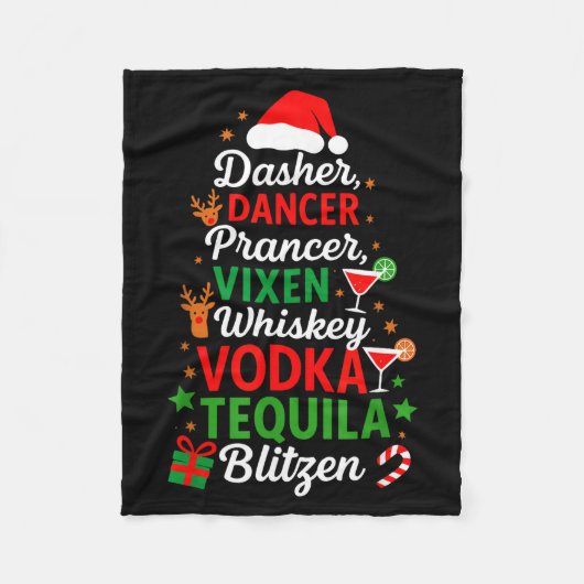 Dasher Dancer Prancer Vixen Moscato Vodka Tequila Fleecedecke (Vorderseite)