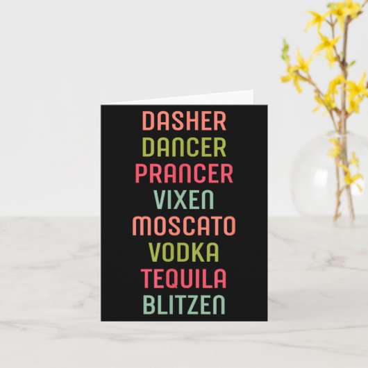 Dasher Dancer Prancer Vixen Moscato Vodka Tequila  Karte (Gelbe Blume)