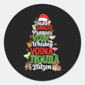 Dasher Dancer Prancer Vixen Moscato Vodka Tequila Runder Aufkleber (Vorderseite)