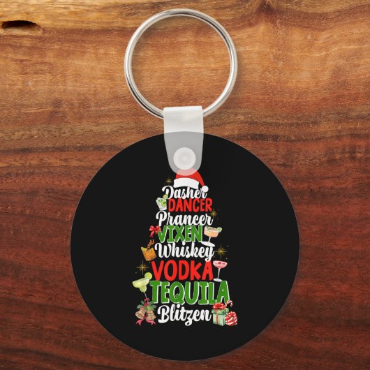 Dasher Dancer Prancer Vixen Moscato Vodka Tequila  Schlüsselanhänger (Vorderseite)