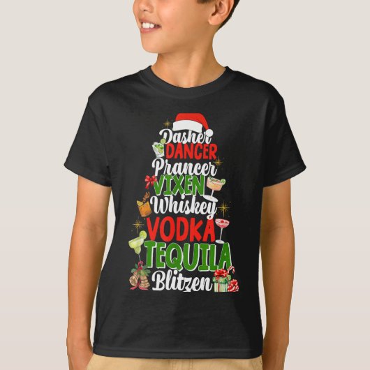 Dasher Dancer Prancer Vixen Moscato Vodka Tequila  T-Shirt (Vorderseite)
