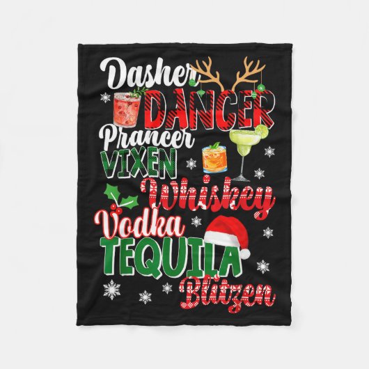 Dasher Dancer Prancer Vixen Moscato Wodka Tequila Fleecedecke (Vorderseite)