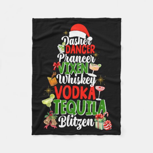 Dasher Dancer Prancer Vixen Moscato Wodka Tequila Fleecedecke (Vorderseite)