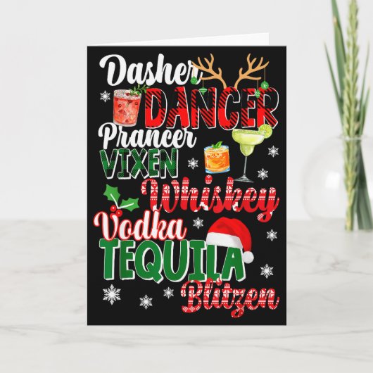 Dasher Dancer Prancer Vixen Moscato Wodka Tequila  Karte (Vorderseite)
