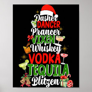 Dasher Dancer Prancer Vixen Moscato Wodka Tequila Poster