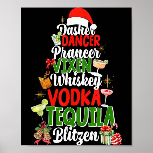 Dasher Dancer Prancer Vixen Moscato Wodka Tequila Poster (Vorne)