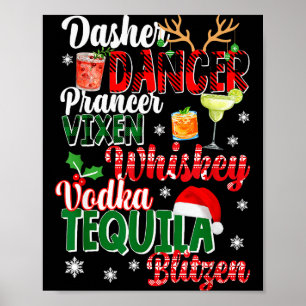 Dasher Dancer Prancer Vixen Moscato Wodka Tequila Poster