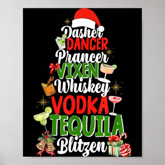 Dasher Dancer Prancer Vixen Moscato Wodka Tequila Poster (Vorne)