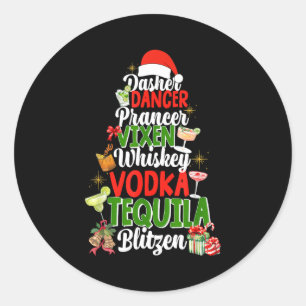 Dasher Dancer Prancer Vixen Moscato Wodka Tequila  Runder Aufkleber