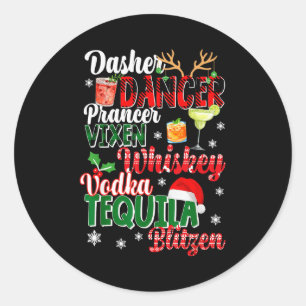 Dasher Dancer Prancer Vixen Moscato Wodka Tequila Runder Aufkleber
