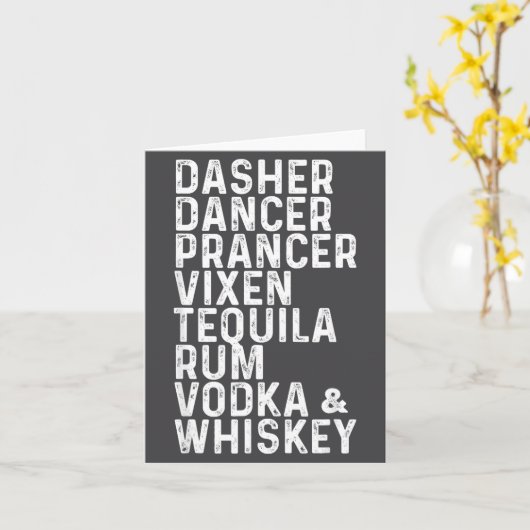 Dasher Dancer Prancer Vixen Tequila Rum Vodka And  Karte (Gelbe Blume)