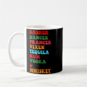 Dasher Dancer Prancer Vixen Tequila Rum Vodka Desi Kaffeetasse (Links)