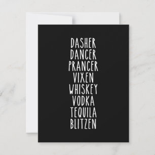 Dasher Dancer Prancer Vixen Whiskey Vodka Tequila Dankeskarte
