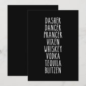 Dasher Dancer Prancer Vixen Whiskey Vodka Tequila Dankeskarte (Vorne/Hinten)