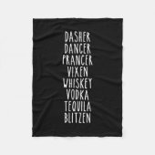Dasher Dancer Prancer Vixen Whiskey Vodka Tequila Fleecedecke (Vorderseite)