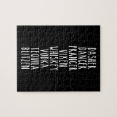 Dasher Dancer Prancer Vixen Whiskey Vodka Tequila Puzzle (Horizontal)