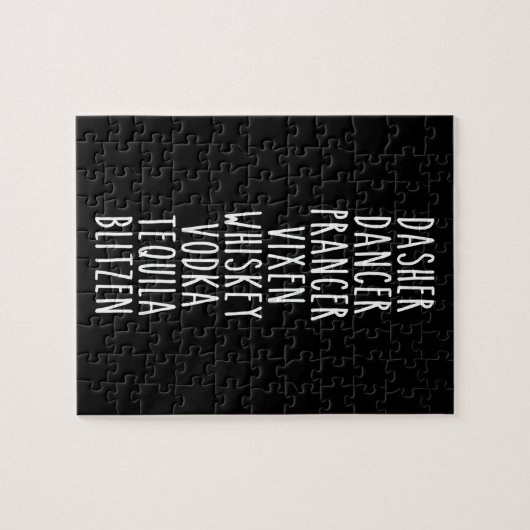 Dasher Dancer Prancer Vixen Whiskey Vodka Tequila Puzzle (Horizontal)