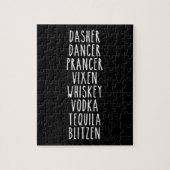 Dasher Dancer Prancer Vixen Whiskey Vodka Tequila Puzzle (Vertikal)