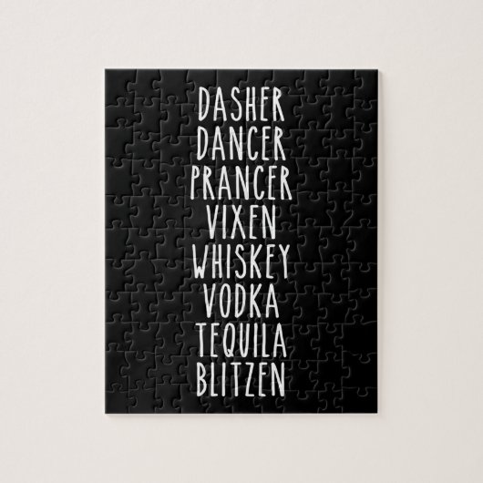 Dasher Dancer Prancer Vixen Whiskey Vodka Tequila Puzzle (Vertikal)