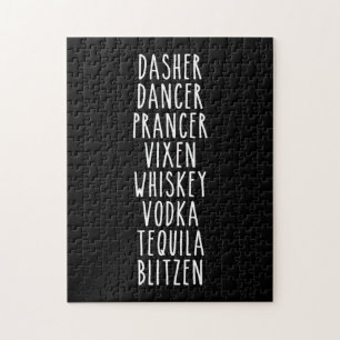 Dasher Dancer Prancer Vixen Whiskey Vodka Tequila Puzzle