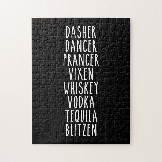 Dasher Dancer Prancer Vixen Whiskey Vodka Tequila Puzzle (Vertikal)