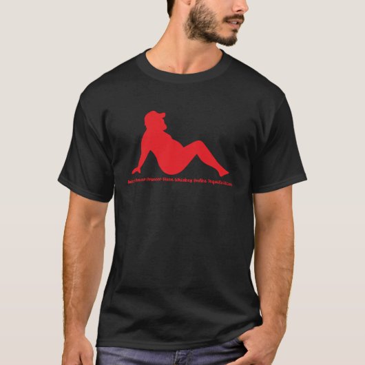 Dasher Dancer Prancer Vixen Whiskey Vodka Tequila T-Shirt (Vorderseite)