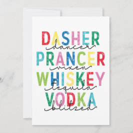 Dasher Dancer Prancer ... Vodka Blitzed Feiertagskarte