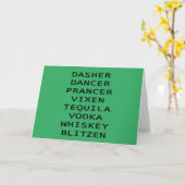 Dasher Dancer Vixen Vodka Tequila Whiskey Blitzen Karte (Gelbe Blume)
