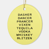 Dasher Dancer Vixen Vodka Tequila Whiskey Blitzen Keramik Ornament (Links)