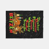 Dasher Dancer Whiskey Wodka Tequila Blitzen Christ Fleecedecke (Vorderseite (Horizontal))