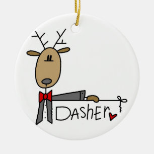 Dasher die Ren-Weihnachtsandenken-Verzierung Keramik Ornament