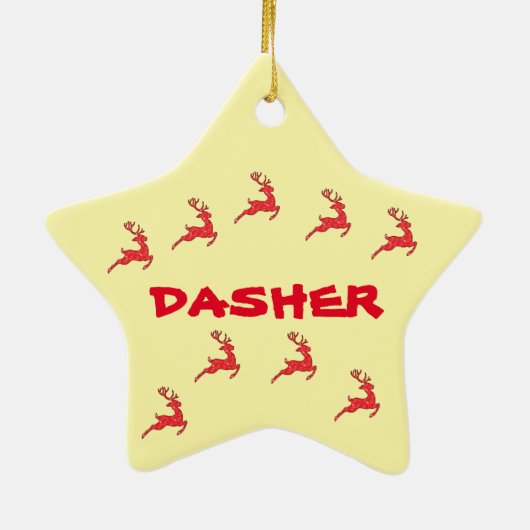 DASHER- ORNATION in Farben Keramik Ornament (Hinten)