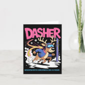Dasher Reindeer Christmas Speeding Fun Karte (Vorderseite)